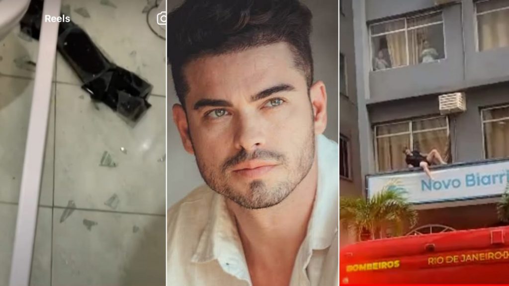 Quarto de hotel destruído por Sidney Sampaio