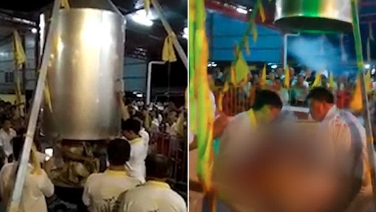 Mágico Malaio morre queimado em ato de auto cozimento arriscado