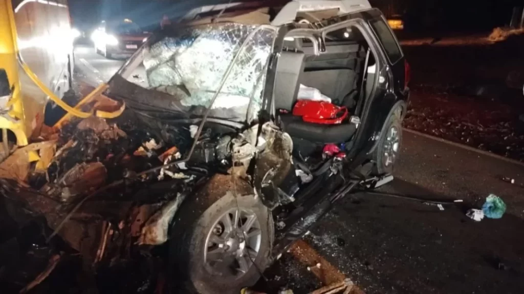 Mãe e filha morrem após carro atingir vaca e colidir em ônibus