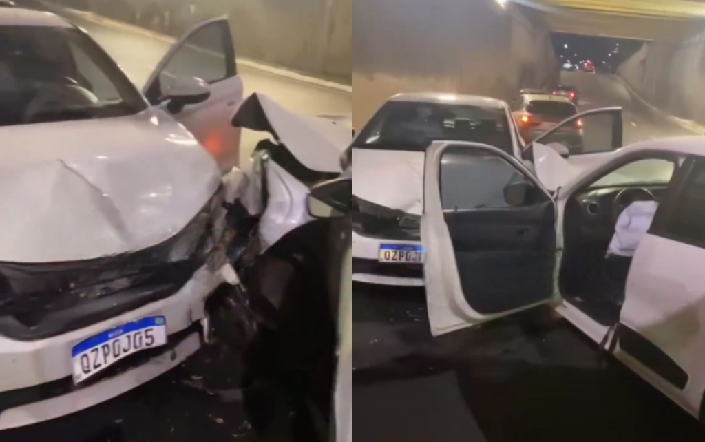 Vídeo: Carro invade contramão e causa grave acidente em avenida de Manaus