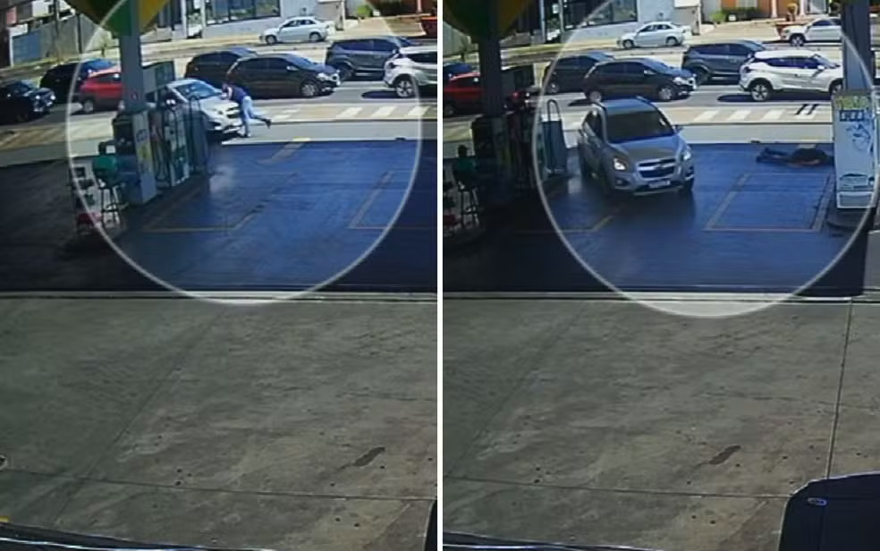 Vídeo: Advogado é preso por atropelar o mesmo homem 3 vezes em posto de combustíveis