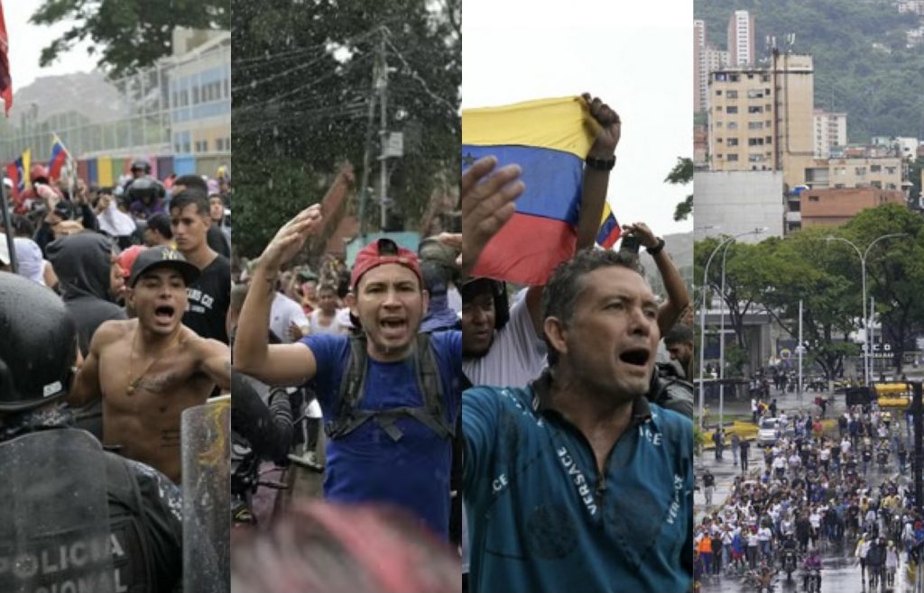 Vídeo: Venezuelanos protestam em Caracas contra vitória fraudulenta de Maduro nas eleições presidenciais