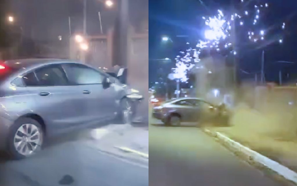 Vídeo mostra carro desgovernado causando acidente violento em Manaus