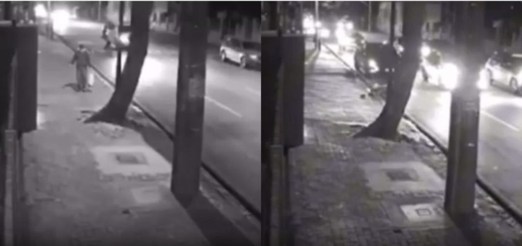 Vídeo mostra momento em que idoso morre ao cair na rua e ser esmagado por carro