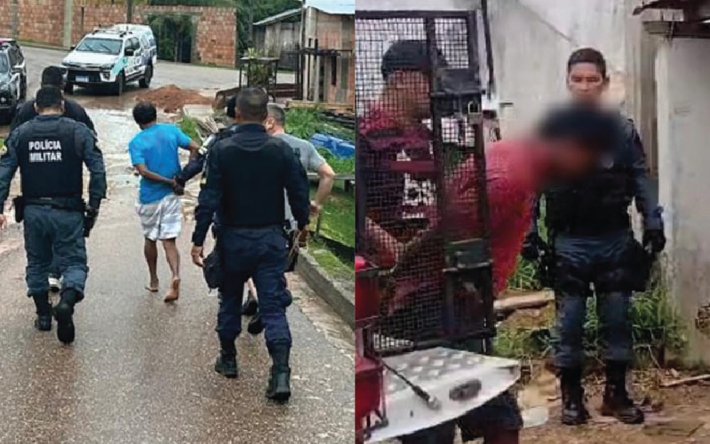 Irmãos são presos após assaltarem mulheres com faca e pedaço de madeira no interior do Amazonas 