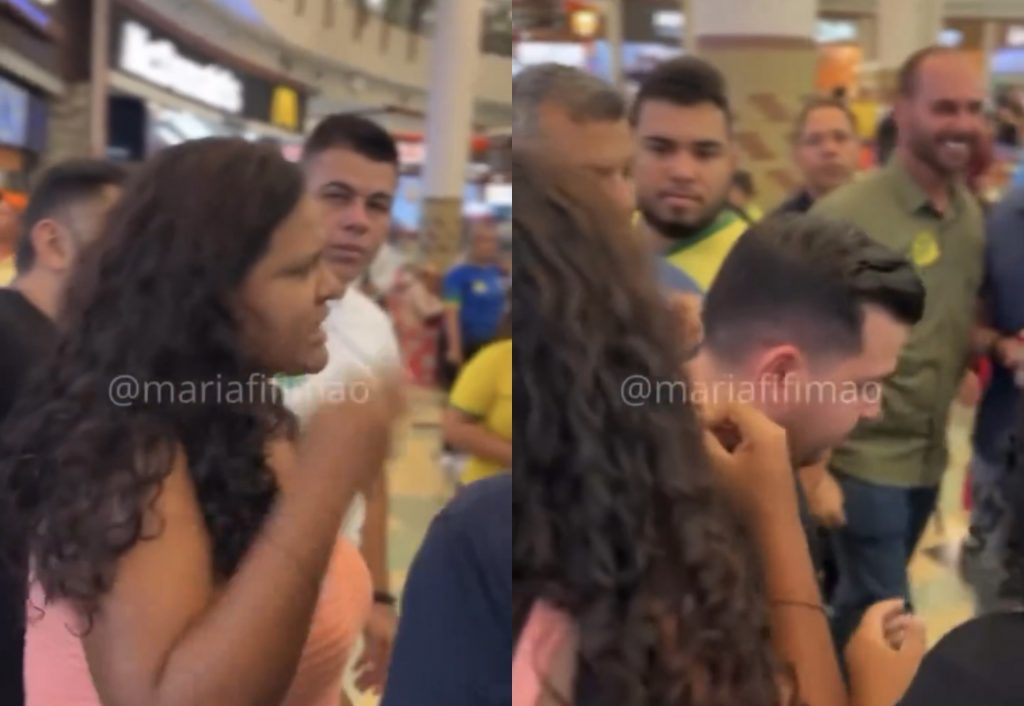 Mulher confronta Eduardo Bolsonaro em Manaus: 'Não vai levar a Zona Franca daqui'