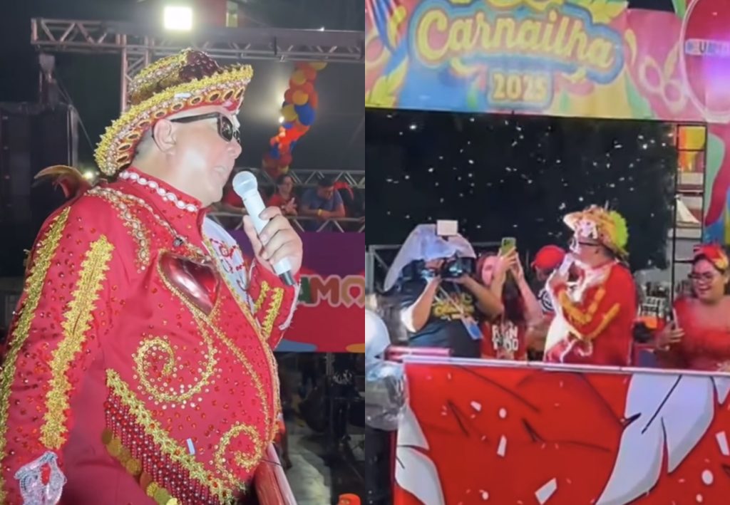 Gafe no Carnaboi: David Assayag puxa toada do Caprichoso no trio do Garantido