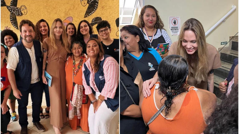Angelina Jolie visita ONG de imigrantes e refugiados em São Paulo