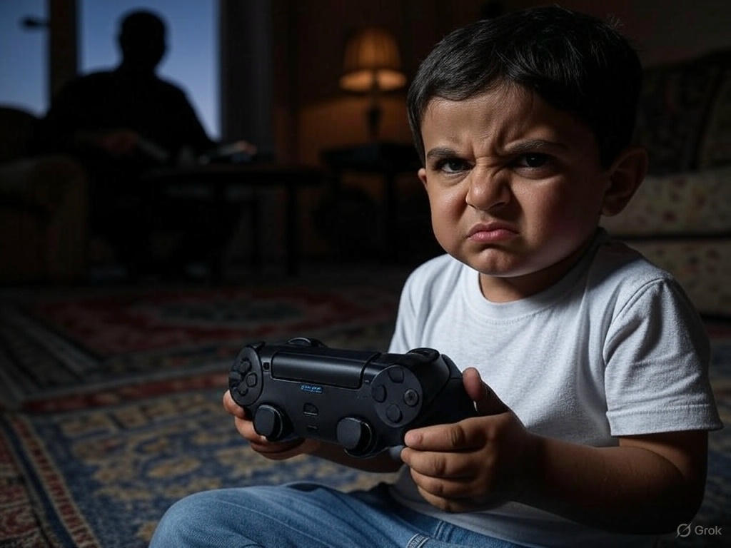 Menino de 4 anos atira e mata pai por causa de PlayStationImagem meramente ilustrativa gerada por IA