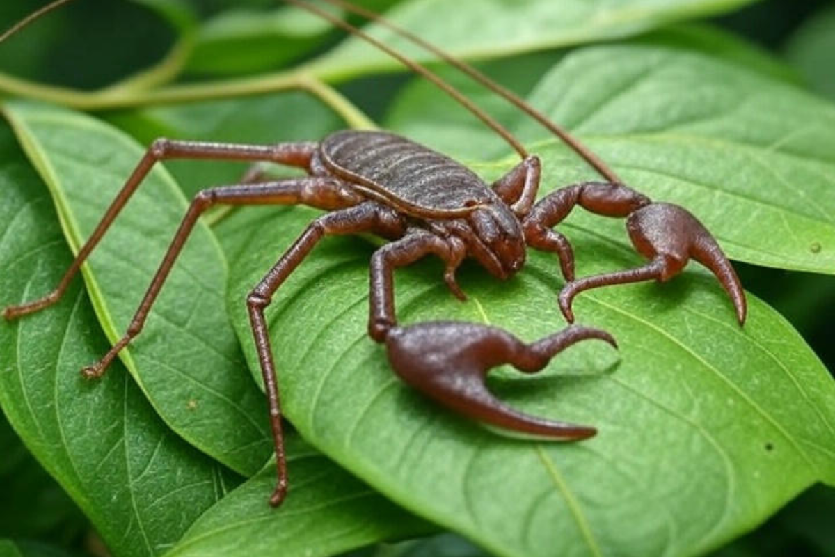 Escorpião amazônico em criadouro científico na Fundação de Medicina Tropical em Manaus.