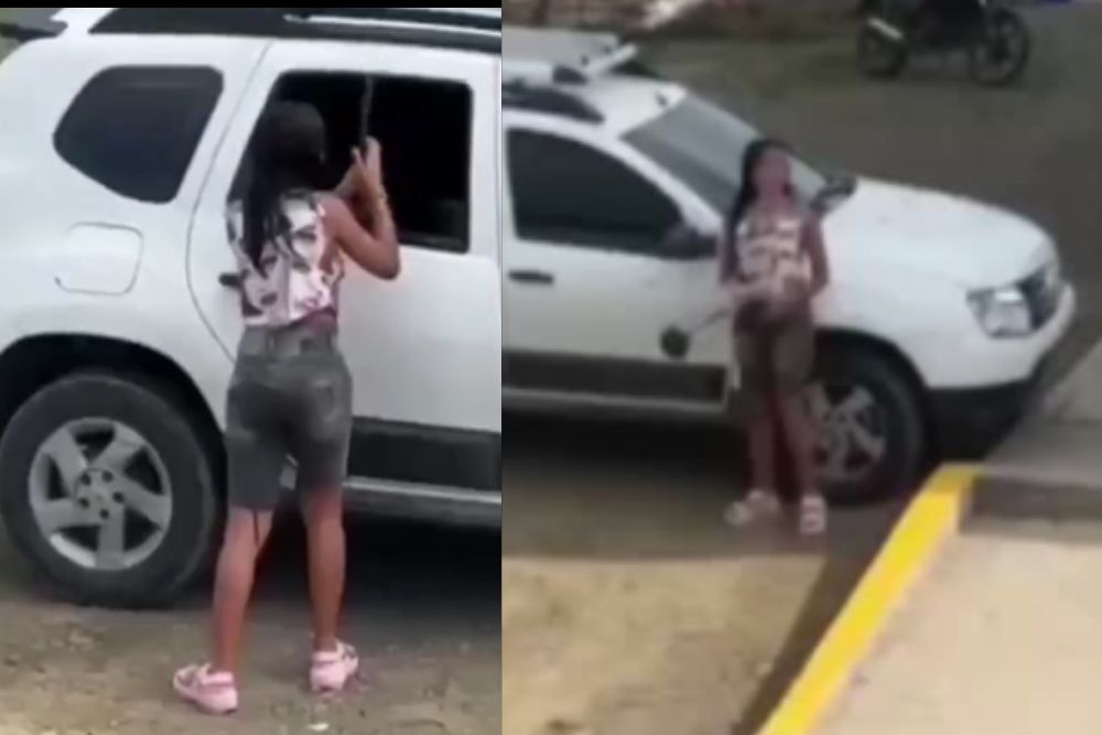 Mulher viraliza ao furtar carro com desentupidor em posto na Grande Manaus