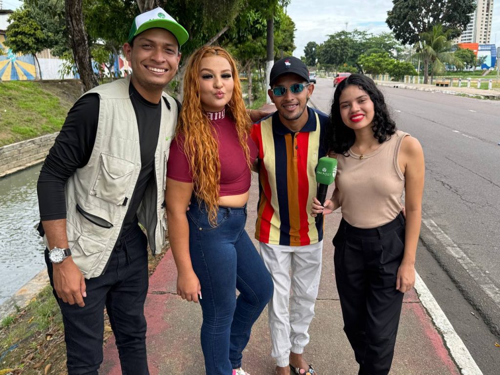O cinegrafista Gabriel Vieira, o casal William Pereira Lima e Ana Beatriz Andrade, e a repórter Vitoria Amanda