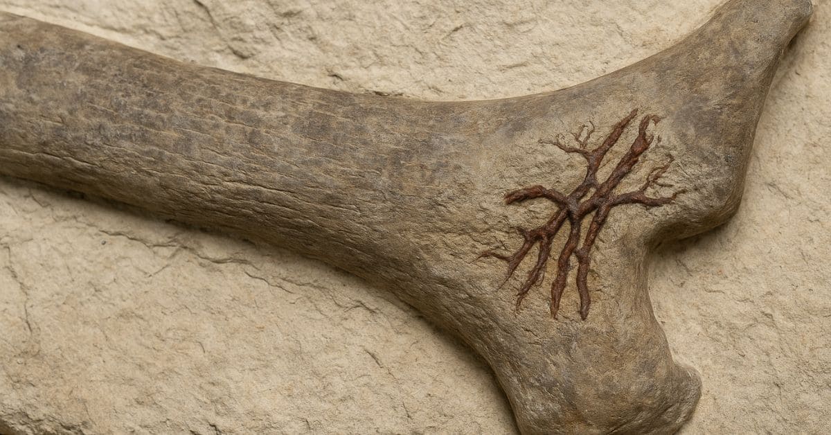vasos sanguíneos em fóssil de dinossauro