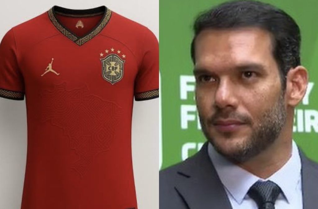 camisa vermelha Seleção Brasileira CBF