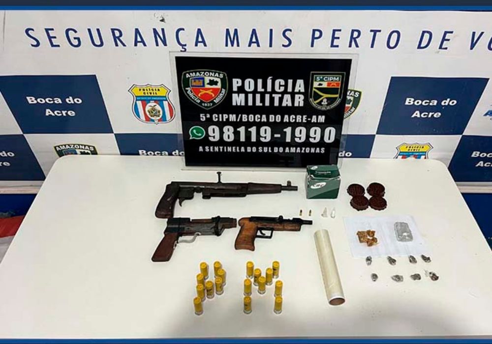 Polícia Militar apreende armas em Boca do Acre