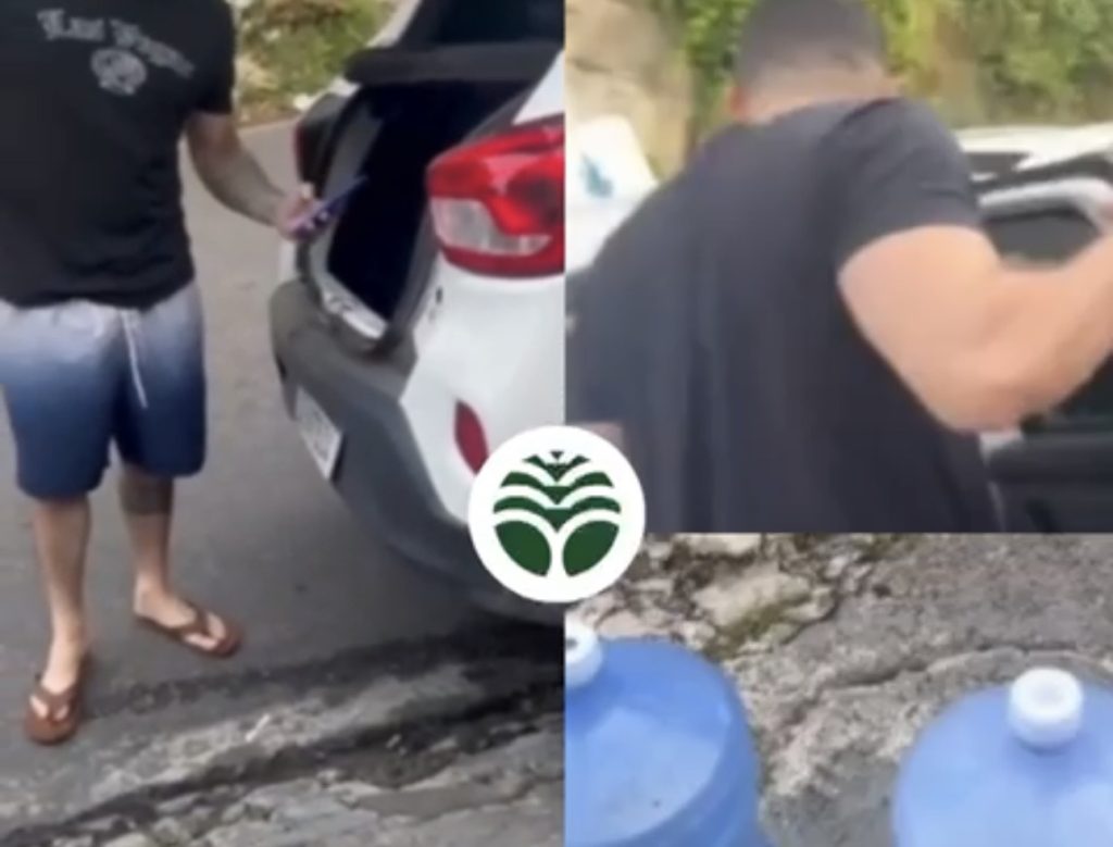 Motorista de app perde a paciência e discute com passageiras após garrafões de água delas encharcar carro em Manaus