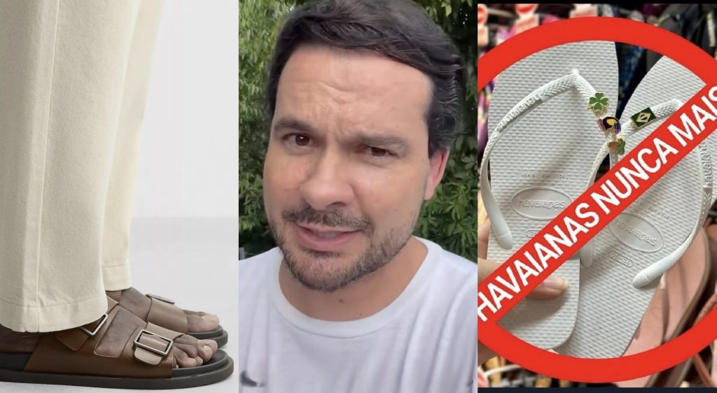 Alberto Neto ostenta sandália cara ao pedir boicote à Havaianas e é detonado nas redes sociais: "mais elegante"
