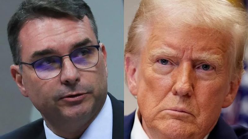 Flávio Bolsonaro durante viagem a Washington para reunião com Donald Trump