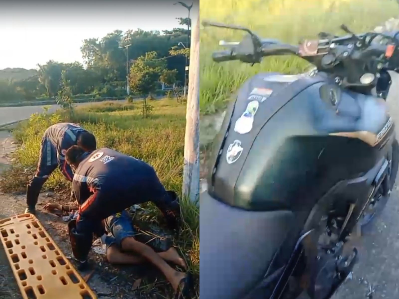 Motociclista é encontrado caído na via e recebe atendimento do Samu na zona norte de Manaus
