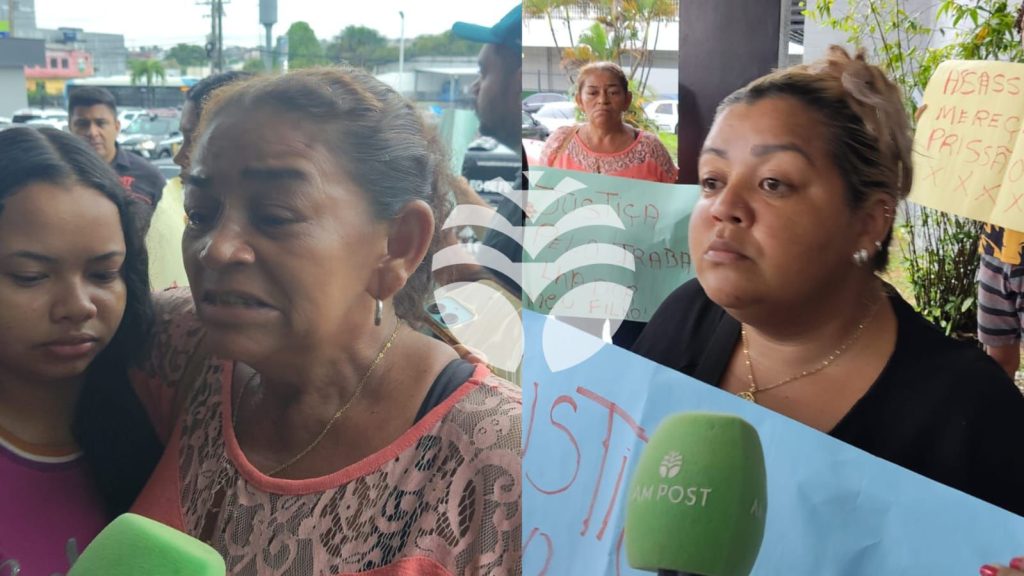 Familiares de borracheiro assassinado a facadas se revoltam e pedem justiça em frente a DEHS em Manaus; Vídeo