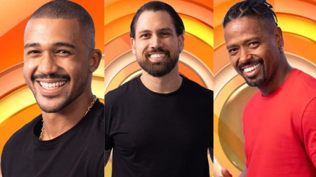 galeria do bbb26 com imagens dos participantes brigido, leandro e matheus