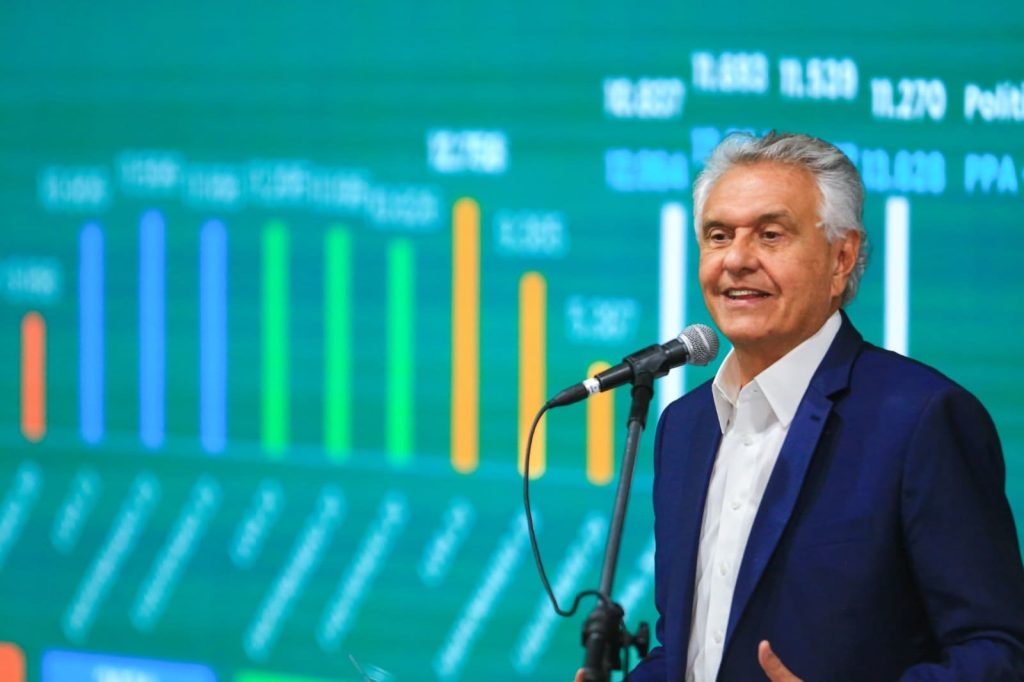 Foto de Ronaldo Caiado durante anúncio de filiação ao PSD