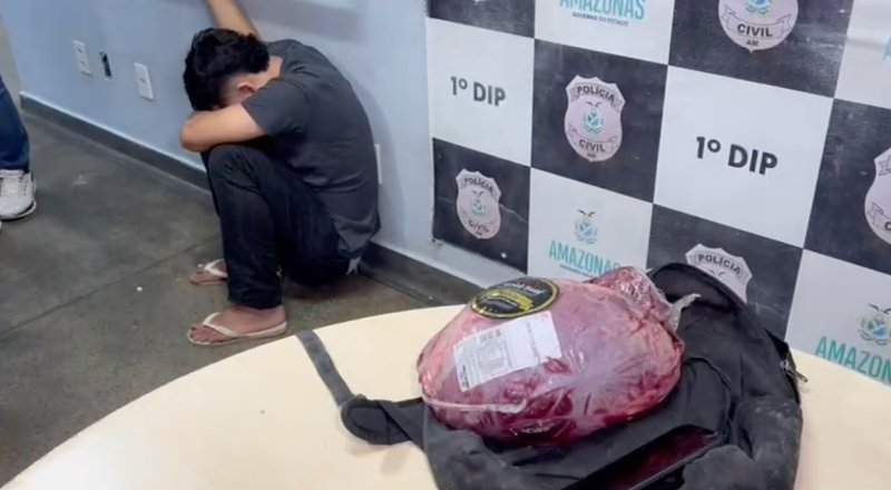 Sem churrasco: homem é preso após furtar picanha em supermercado de Manaus