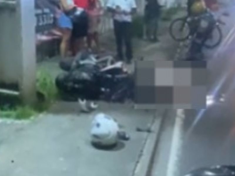 imagem do acidente de motocicleta na avenida Pedro Teixeira em Manaus