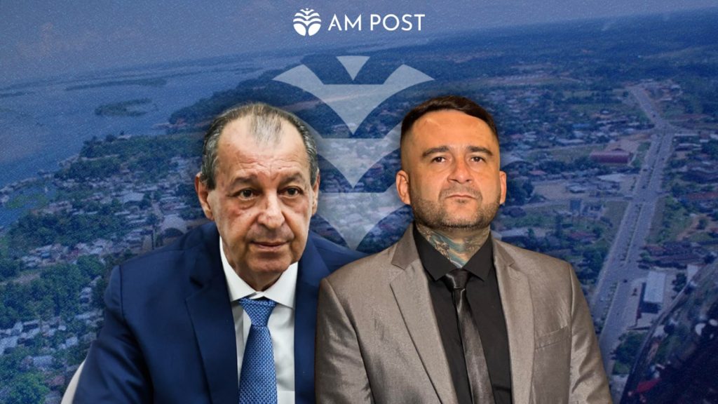 Vereador Salazar criticando o senador Omar Aziz em debate político