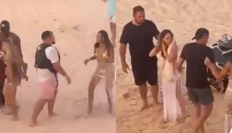 Briga por dono de jet ski é registrada em vídeo na Prainha do Tarumã, em Manaus, onde duas jovens entram em luta corporal após discussão por ciúmes. A confusão começa quando uma tenta subir primeiro no jet ski e só termina com a intervenção de homens que separam as envolvidas.