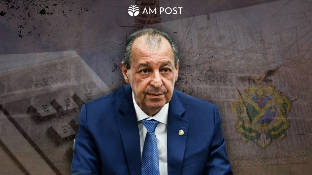 Arte de Luiza Araújo sobre pesquisas eleitorais de Omar Aziz
