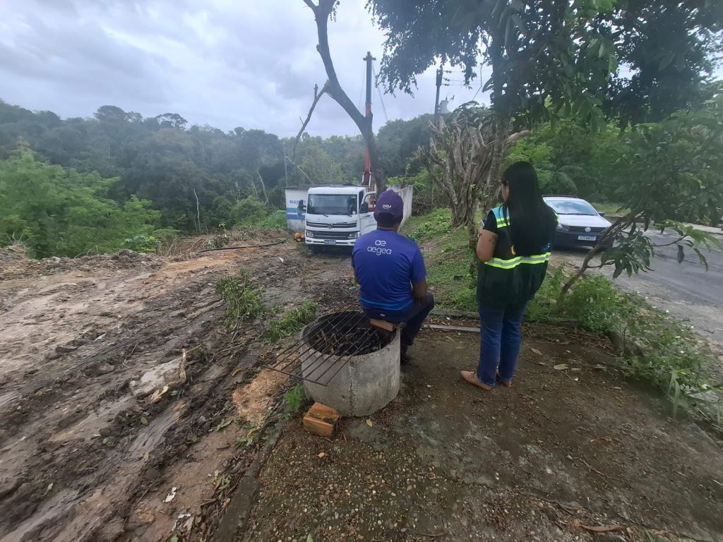 Técnicos da ageman realizam fiscalização de desabastecimento de água no conjunto cidadão 9 em manaus