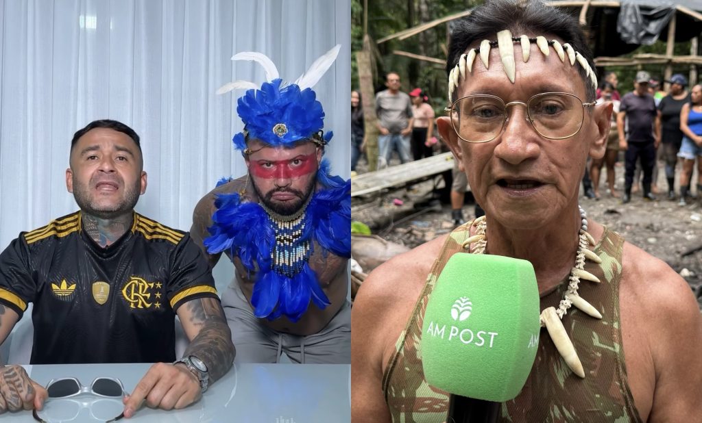 Cacique Kanga Kambeba em coletiva de imprensa sobre ofensas da vereadora Salazar