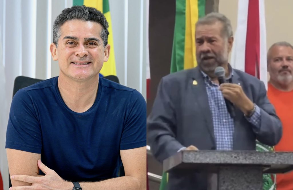 imagem do evento onde Carlos Lupi confirma David Almeida como candidato ao governo do Amazonas