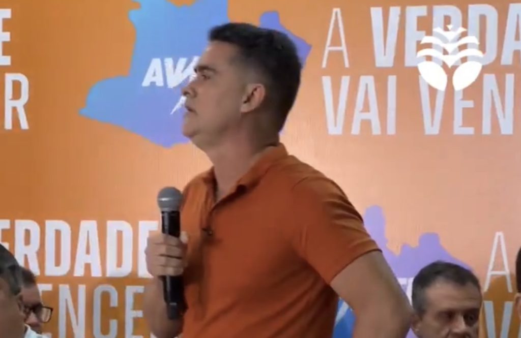 Prefeito de Manaus, David Almeida, durante anúncio de sua pré-candidatura ao Governo do Amazonas.