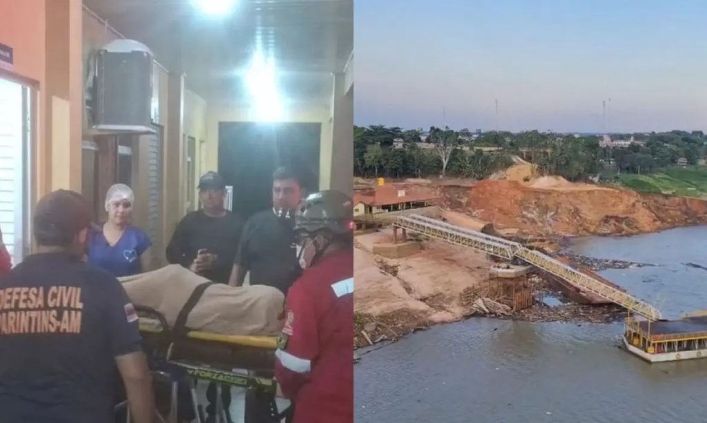 Área de deslizamento de terra na zona rural de Parintins onde dois adolescentes morreram soterrados