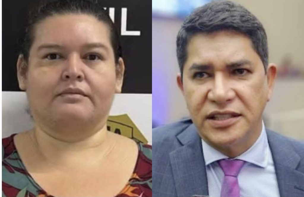 Lucila Meireles Costa, ex-assessora ligada à Operação Erga Omnes, durante coletiva de imprensa.