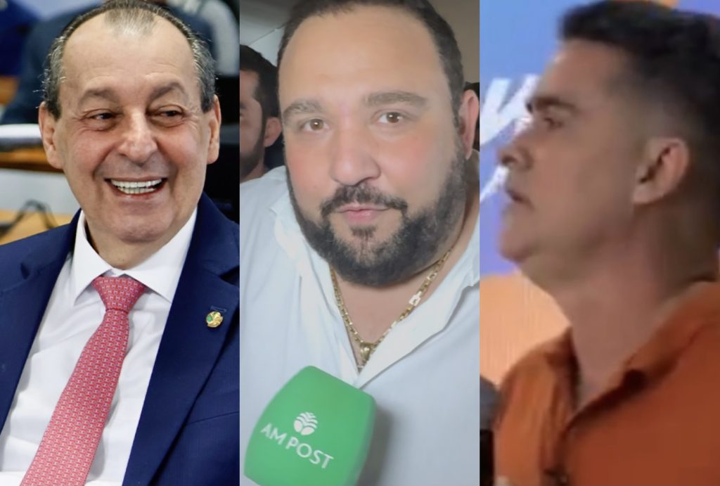 David Almeida discursa em evento de lançamento de pré-candidatura ao Governo do Amazonas ao lado de aliados políticos