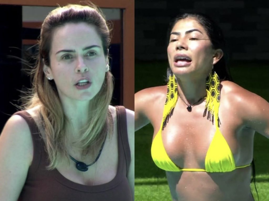 Marciele Albuquerque e Ana Paula Renault discutem na área externa do reality show BBB 26