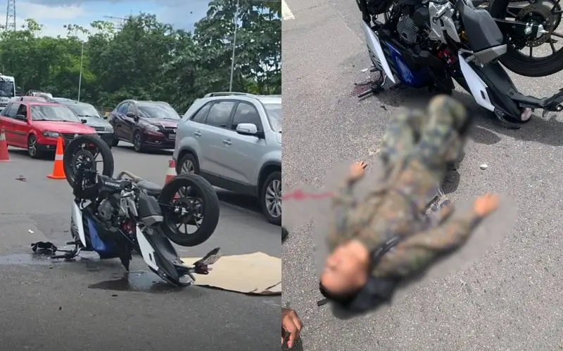 militar ferido em acidente de moto na avenida das torres em manaus