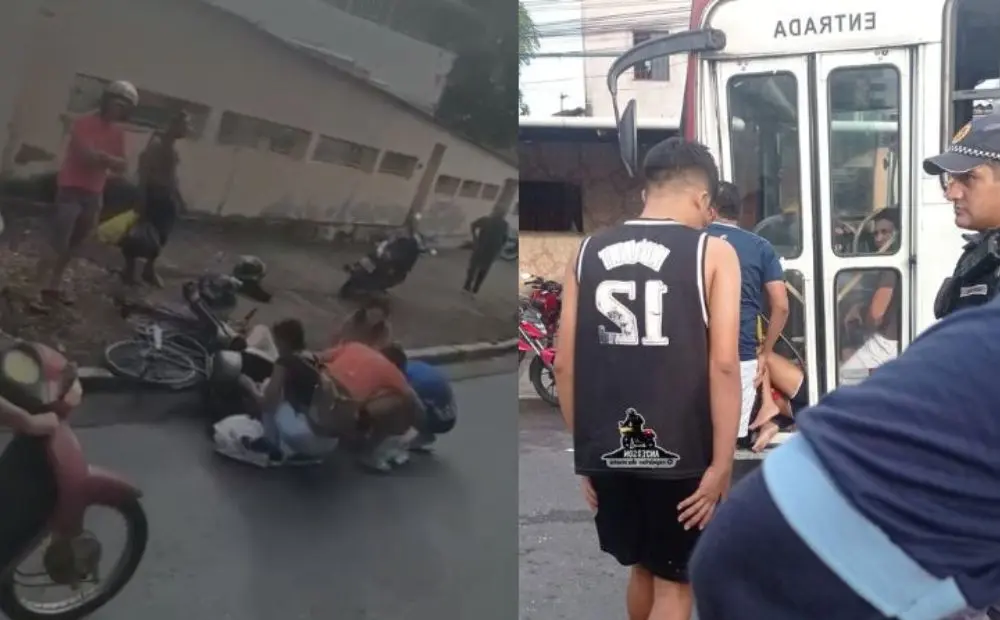 mulher arremessada dentro de ônibus após colisão na zona leste de manaus