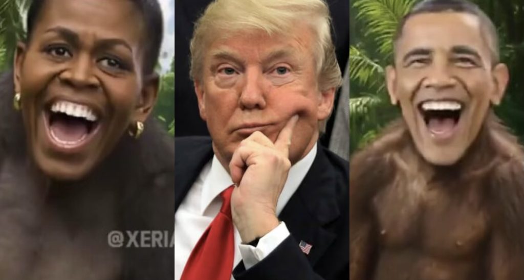Donald Trump postando vídeo com teor racista contra Obama