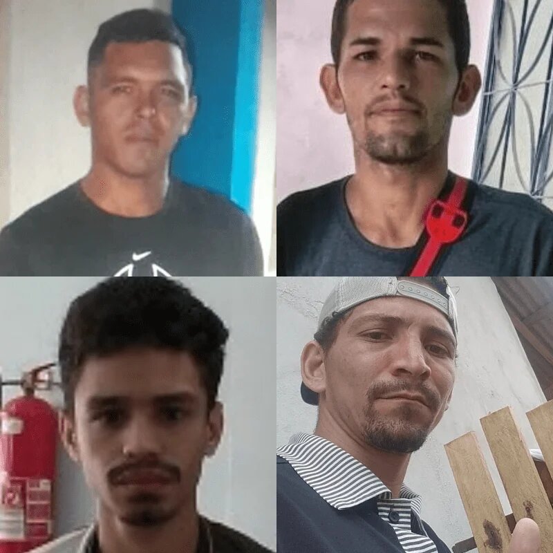 Fotos de quatro homens desaparecidos em diferentes zonas de Manaus divulgadas pela Polícia Civil do Amazonas.