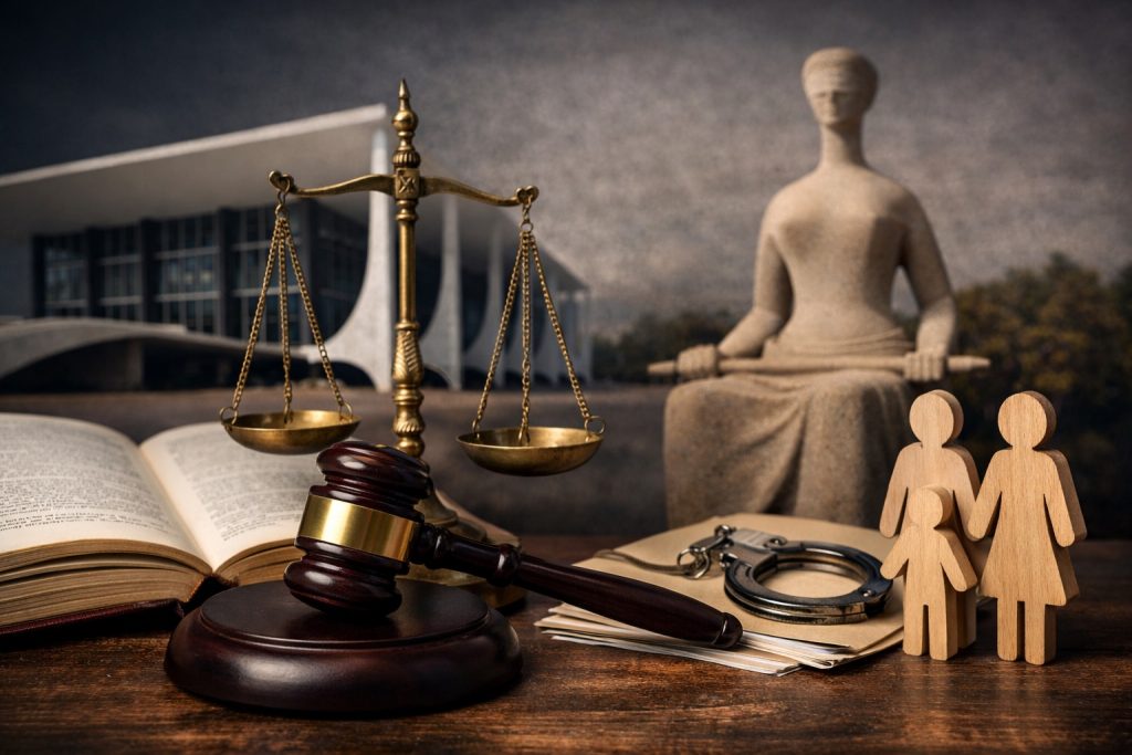 ilustração digital representando o supremo tribunal federal e o combate ao crime de estupro de vulnerável