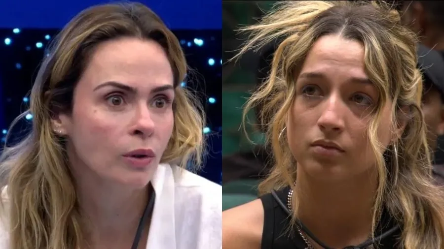 Ana Paula Renault atendendo o Big Fone durante a dinâmica polêmica do BBB 26 na manhã de segunda feira