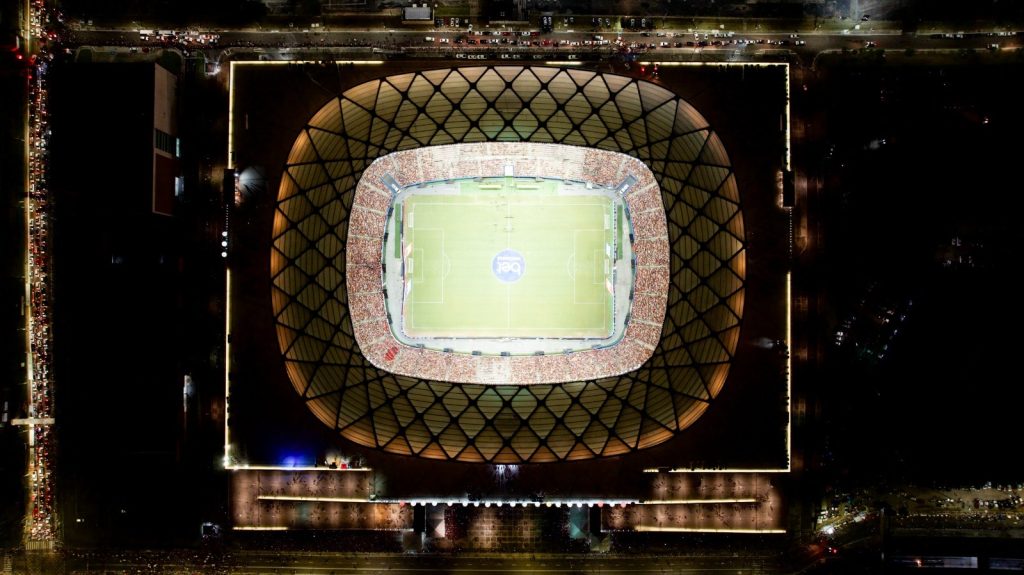 Vista externa da Arena da Amazônia em Manaus um dos principais estádios da região norte do Brasil