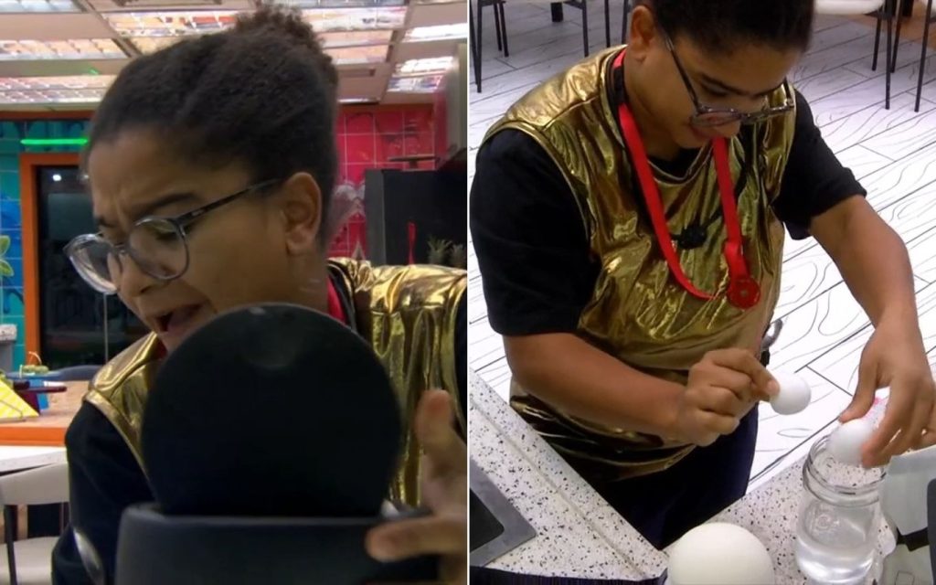 Participante Milena do BBB26 em momento de discussão sobre a segurança alimentar na casa