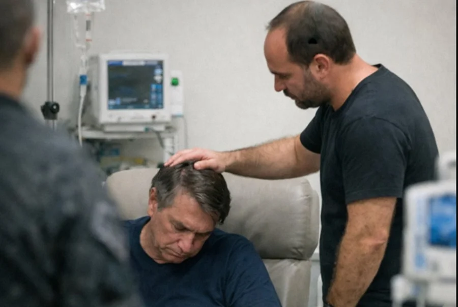 Carlos Bolsonaro descreve visita ao pai Jair Bolsonaro internado em hospital