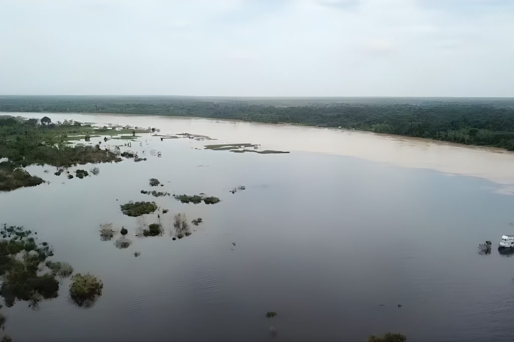 Imagem ilustrativa do Rio Purus em Lábrea durante o monitoramento da cheia pelo Ministério Público do Amazonas.