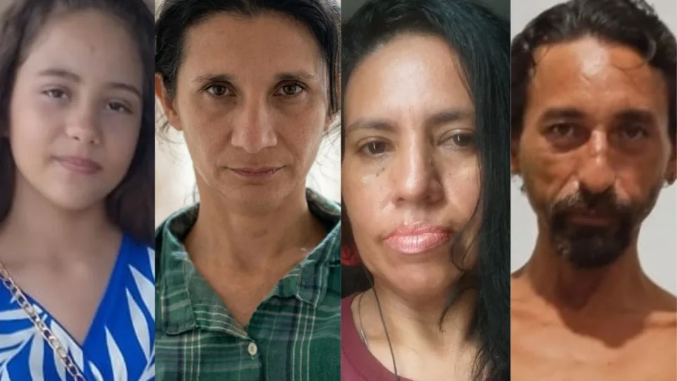 Fotos de quatro pessoas desaparecidas em Manaus divulgadas pela Polícia Civil para auxiliar nas buscas.